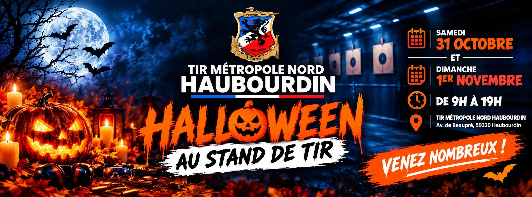 Halloween au stand de tir — samedi 31 octobre et dimanche 1er novembre, de 9 h à 19 h, au TMNH à Haubourdin
